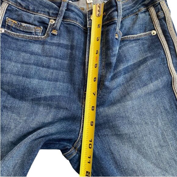 Good‎ American Women’s 4/27 Straight Leg Stripe Ankle Jean Dark Wash Stretchy - Picture 10 of 11